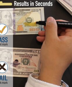 Nadex Secure Counterfeit Pen Attaches to Counter, (Gold for Real - Black for Fake), Detect Counterfeit Bills - 4 Pen, 1 Base 4 Pen + 1 Base Set 15 71kbj2 ldL