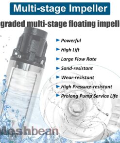 iMeshbean® Deep Well Submersible Pump with External Control Box, 1 HP, 115V, 60 Hz, 33 GPM, 207' Head,100' Power Cord Stainless Steel, 4",Long Life M#010 USA Well Pump 11 71kbrv4oVL