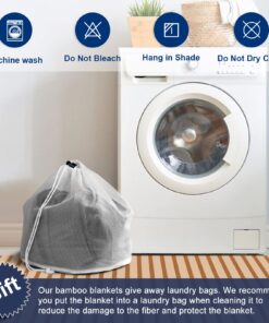 DANGTOP Cooling Blankets, Bamboo Blanket for All-Season, Cooling Blankets Absorbs Body Heat to Keep Cool on Warm Night, Ultra-Cool Lightweight Blanket for Bed (Navy Blue, 90x108 inches) Navy Blue 10 71kcS6e5ZhL