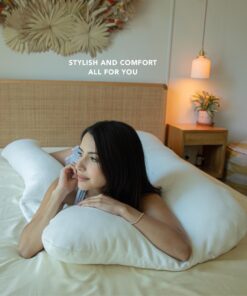 Pharmedoc Pregnancy Pillows, U-Shape Full Body Pillow – Air White Cover – Pregnancy Pillows for Sleeping – Body Pillows for Adults, Maternity Pillow and Pregnancy Must Haves 19 71kcekG 7pL