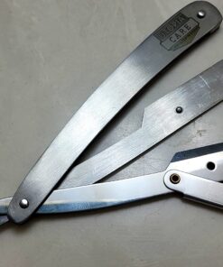 Utopia Care Professional Barber Straight Edge Razor Safety with 100-Pack Derby Blades - 100 Percent Stainless Steel (Silver) Silver 46 71kczhPv61L