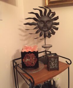 CRYSTAL DECOR Himalayan Pink Salt Lamp Basket & Dimmer Cord Bulb Flower 40 71kczlDGCL