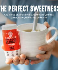 Lakanto Liquid Monk Fruit Extract Drops - Zero Calorie, Zero Sugar, Keto Drink Sweetener, Sugar Substitute, On the Go, Tea, Coffee, Water, Smoothies, Other Drinks (Original - 1.76 fl oz - Pack of 1) Original 1.76 Fl Oz (Pack of 1) 14 71kdPUsOggL