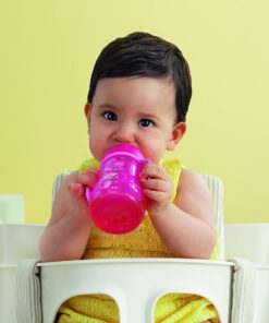 MAM Plastic Trainer Cup (1 Count), 8 oz. Trainer Drinking Cup with Extra-Soft Spout, Spill-Free Nipple, and Non-Slip Handles, for Girls 4+ Months, Designs May Vary Pink 25 71kdbqvhwS