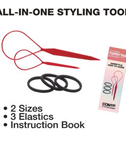 Alternative view of Conair Topsy Tail Hair Tool, Ponytail Hair Loop Styling Tool with Hair Ties Hair Styling Kit Included, 5-Piece Set Black