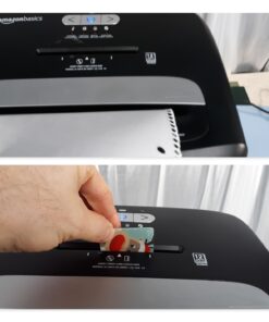 Amazon Basics 12 Sheet (new model) Micro Cut Paper and Credit Card CD Shredder With 6 Gallon Bin, Black 12 Sheet (new model) 36 71kfxMVV48L