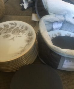 Richards Homewares China Storage Chest, for Starter 4-Piece Set, Quilted Micro Fiber-Gray 16 71kg0wmqK4L