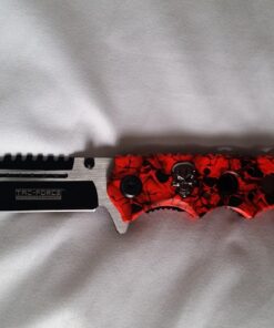 Tac Force Assisted Opening Rescue Glass Breaker Bright Red Skull Design Hunting Camping Tatical Pocket Knife 41 71khE97PTBL