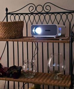 4K Support Projector with Wifi and Bluetooth, HOMPOW Mini Portable Projectors for Outdoor Home Movie, Compatible with Laptop, Smartphone, TV Stick, Xbox, PS5 white 46 71khH4ogWyL