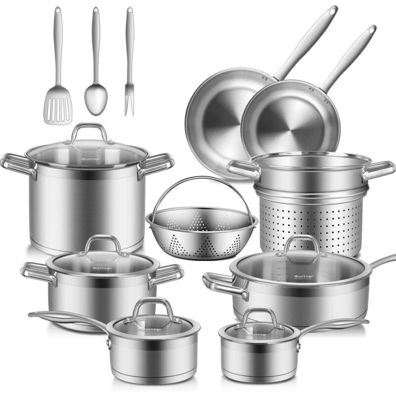 Catalog 7 Duxtop Professional Stainless Steel Pots and Pans Set, 17PC Induction Cookware Set, Impact-bonded Technology