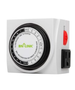 BN-LINK Heavy Duty Mechanical 24 Hour Timer Dual Outlet 3-Prong Accurate Indoor for Lamps Fans Christmas Lights White AC 1875W 1/2 HP, UL Listed U2 28 71kjkErN9SL