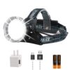 BORUIT B10 Rechargeable Headlamp Super Bright 100000 Lumens - 4 Modes LED Head Lamp USB Waterproof Headlight fit Adult Hunting Fishing Camping Hiking Outdoor White 43 71kjp3khmbL