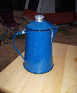 GSI Outdoors Percolator Coffee Pot | Enamelware Campfire Coffee Boiler Kettle for Outdoor Camping Cookware, Cabin, RV, Kitchen, Hunting & Backpacking Blue 8 cup 32 71kkrbg369L