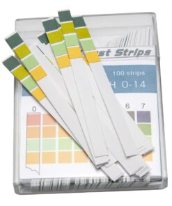 Alternative view of AMTAST Universal pH Test Strips Acid Alkaline pH Level Test Strips, Full pH Range 0-14 (100 Strips) DF001