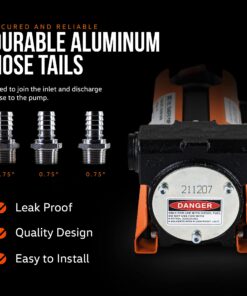 Alternative view of SuperHandy Diesel Transfer Pump Kit 10GPM/40LPM Heavy Duty Portable Electric DC 12V Alligator Clamps Includes: Aluminum Manual Nozzle, Delivery & Suction Hose w/Filter (NOT for Gasoline)