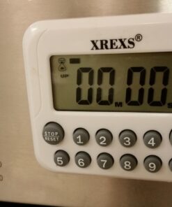 XREXS Digital Kitchen Timer Magnetic Countdown Up Cooking Timer Clock with Magnet Back and Clip, Loud Alarm, Large Display Minutes and Seconds Directly Input-White (2 Battery Included) (DC-12) Old Version 29 71kmBkDNCYL