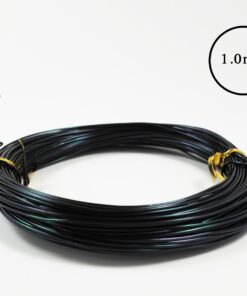 Anodized Aluminum Bonsai Training Wire 5-Size Starter Set with Canvas Bag - 1.0mm, 1.5mm, 2.0mm, 2.5mm, 3.0mm (147 feet total) - Choose Your Color (5 Sizes, Black) 5 Sizes 22 71knBUehfL