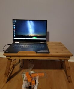 Laptop Desk Nnewvante Adjustable Bed Desk Table Bamboo with USB Fan Foldable Bed Tray w' Drawer 21.6" with Fan 52 71knF D8L
