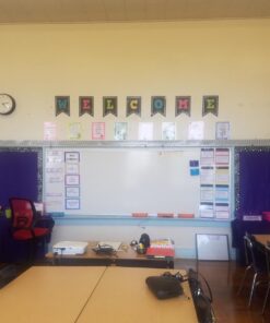 Teacher Created Resources TCR5614 Chalkboard Brights Pennants Welcome Bulletin Board, Paper, Multi 16 71knRXsq7EL