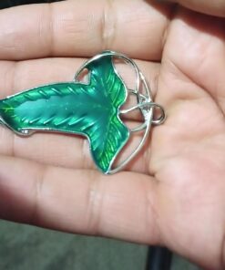 HityTech Alloy Elven Leaf Brooch Green Leaf Brooch Clasp Pin 19 71knezVTgNL