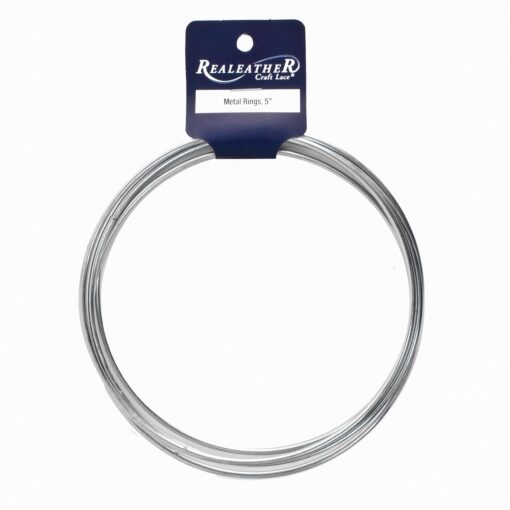 Realeather Crafts Zinc Metal Rings, 5-Inch, 4-Pack, Silver 1