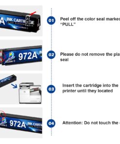 DOUBLE D (Upgraded Chip Compatible Ink Cartridge Replacement for HP 972 972A for HP PageWide 377dw, PageWide Pro 477dw 477dn 577dw 577z 452dn 452dw 552dw P55250dw P57750dw, 4PACK 4 Pack 15 71knqC4XGOL