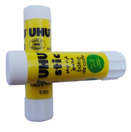 UHU Stic Permanent Clear Application Glue Stick, 0.29 Oz, White, 2 Sticks Per Pack 2 Pieces