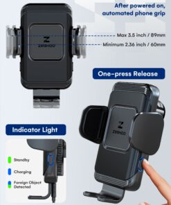 ZeeHoo Wireless Car Charger,15W Fast Charging Auto-Clamping Car Mount,Windshield Dash Air Vent Phone Holder for iPhone 15 14 13 12 Mini 11 Pro Max XS XR Black 29 71koA18FtNL