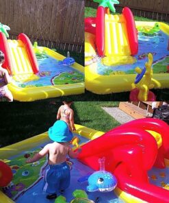 Intex 57454EP 100-inch x 77-inch Inflatable Ocean Children's Play Center Outdoor Backyard Kiddie Pool and Game Set 1 Pack 37 71konwbiASL