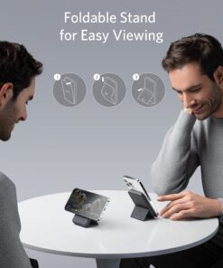 Anker Magnetic Battery (MagGo), 5,000 mAh Foldable Magnetic Wireless Portable Charger and USB-C for iPhone 15/15 Plus/15 Pro/15 Pro Max, iPhone 14/13 Series (Interstellar Gray) Interstellar Gray 40 71kov 9KFZL