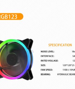 upHere 120mm RGB Case Fan Fan,Quiet Edition High Airflow LED Case Fan for PC Cases-3 Pack,RGB123-3 15 71kpIWhlFtL
