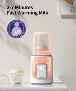 Bottle Warmer, GROWNSY 8-in-1 Fast Baby Milk Warmer with Timer for Breastmilk or Formula, Accurate Temperature Control, with Defrost, Sterili-zing, Keep, Heat Baby Food Jars Function Gray 26 71kpIcnhRcL