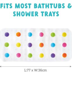 Alternative view of Munchkin® Dots™ Bath Mat for Kids, Multicolored, 30.5x14.25 Inch 30.5x14.25 Inch (Pack of 1)