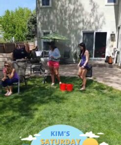 Yard Games Giant Yard Pong with Durable Buckets and Balls Including High Strength Carrying Case 1 Pack 20 71kqbFKT gL