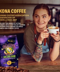 Imagine Kona Organic Coffee Beans | Arabica Kona Beans | Top Grade Air Roasted | Medium Dark Roast | Organic Whole Bean - 8oz 8 Ounce (Pack of 1) 15 71kr6Xh2qwL