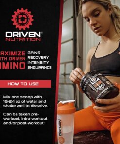 Driven Amino Branched-Chain Amino Acid with Glutamine - 2:1:1 BCAA Ratio, 4g Leucine - Train Harder & Longer - Increase Muscle Mass, Aid Recovery - Low-Carb - Vegan - 50 Servings - Grape 50 Servings (Pack of 1) 15 71krorTkldL