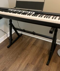 Knox Gear Heavy Duty Z-Style Keyboard Stand - Sturdy Height & Width Adjustable Keyboard Stand - Professional Digital Keyboard Piano Stand or Synth Stand - Piano Keyboard Stand 88 Key or Smaller 35 71ks3FVEfrL
