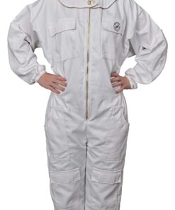 Humble Bee 410 Polycotton Beekeeping Suit with Round Veil XX-Small Linen White 9 71ktYU32OuL