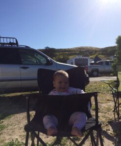 ciao! baby Portable High Chair for Babies and Toddlers, Compact Folding Travel High Chair with Carry Bag for Outdoor Camping, Picnics, Beach Days, and More (Black) Black 40 71ktf qwlCL