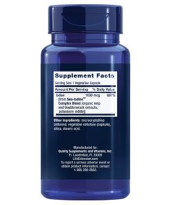 Life Extension Sea-Iodine 1000 mcg – Iodine Supplement Without Salt – Iodine From Organic kelp and Bladder Wrack Extracts - Gluten-Free, Non-GMO, Vegetarian - 60 Capsules 60 Count (Pack of 1) 11 71kuQAuZHdL