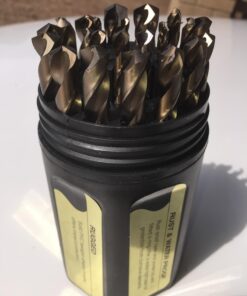 Drill America - DWD29J-CO-PC 29 Piece M35 Cobalt Drill Bit Set in Round Case (1/16" - 1/2" X 64ths), DWDCO Series 55 71kueZysML