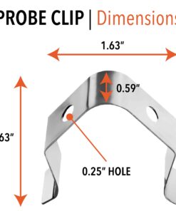 BBQ Butler Meat Thermometer Probe Holder - Temp Probe Clip - Barbecue Clip -Single Hole A-Style Design - Ambient Thermometer Temperature Readings for Smokers/Grills/Ovens - 1 Clip 17 71kutHXE63L