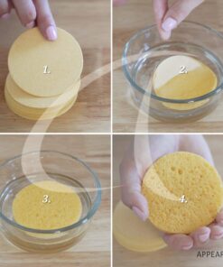 Facial Sponges - APPEARUS Compressed Natural Cellulose Face Sponge - Made in USA - Spa Sponges for Face Cleansing, Massage, Pore Exfoliating, Mask, Makeup Removal (50 Count) (Yellow) Yellow 17 71kvNxZAzgL