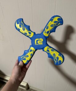 Boomerang Kids Outdoor Frisbee - Soft Toy Boomerangs Gifts for Boys 8-12 & Girls 8-12 - Outside Boys Toys Age 6 7 8 9 10 11 & Up Best Stocking Stuffer Gift Ideas for Kids - Backyard Games Flying Disc Blue 33 71kvnIXIh1L
