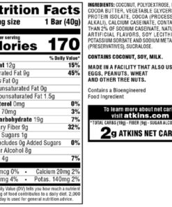Atkins Endulge Chocolate Coconut Bar, Dessert Favorite, High in Fiber, 1g Sugar, 10 Count 10 Count (Pack of 1) 19 71kxJJ8v1kL