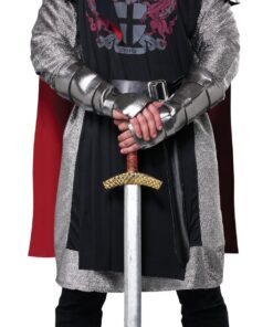 Men's Medieval Knight Costume Small/Medium Black,silver,red 21 71kxXAj4KTL