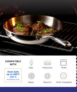 Legend 5 Ply 14 pc All Stainless Steel Heavy Pots & Pans Set | Professional Quality Cookware 5ply Clad Home Cooking & Commercial Kitchen Surface Induction Oven Safe | Non-Teflon PFOA, PTFE & PFOS Free Stainless Steel 5-Ply 35 71kyZUE J6L