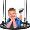 Sorbus Saucer Tree Swing- Kids Outdoor Disc Round Swing - 24" Heavy Duty 220lbs Seat- Easy Install Flying Saucer Web Circle Swing- Perfect for Gift,Playground, Birthday, Xmas, IndoorOutdoor Tire Swing Net Seat 24 inch 15 71l gyuPExL