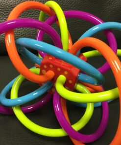 Manhattan Toy Winkel Rattle & Sensory Teether Toy, Blue/Green/Orange, 5 Inch x 4 Inch x 3.5 Inch 32 71l0Sy04gqL