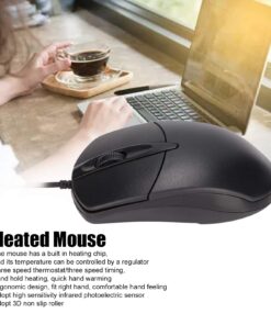 DAUERHAFT Heated Mouse 3 Levels Adjustable Black Ergonomic 1600DPI Wired Heating Mouse for Windows for OS X System Desktop Laptop 10 71l0gr2V4kL